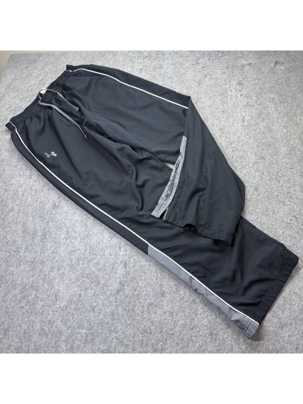 Under Armour Windbreaker Track Pants Men XL Black Ankle Zip Vital 32" Ripstop 88